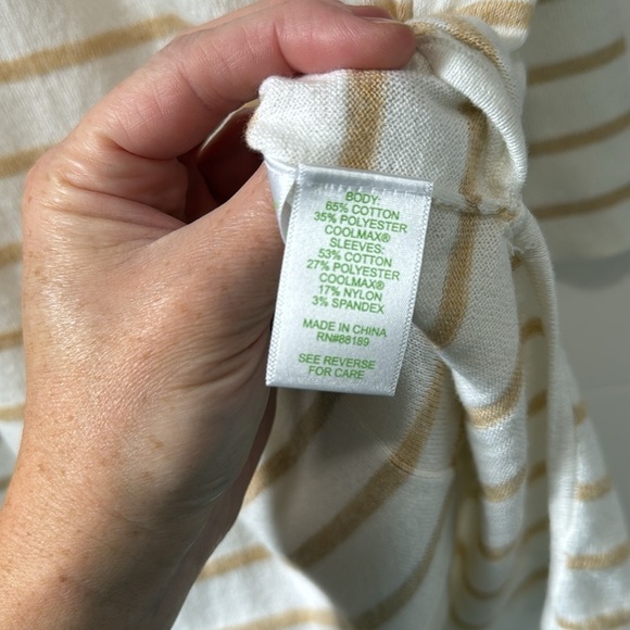 Lilly Pulitzer Elba Coolmax Sweater in Coconut Coastal Shell Stripe Ivory XS - Picture 10 of 11